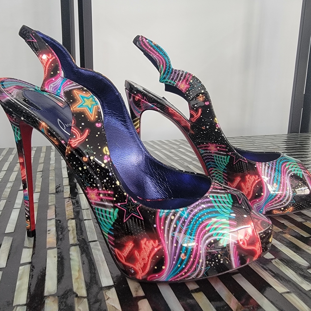 Christian Louboutin Multicolor Starburst Heels